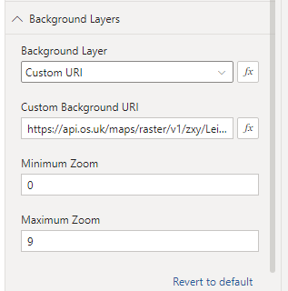 Icon Map zoom levels