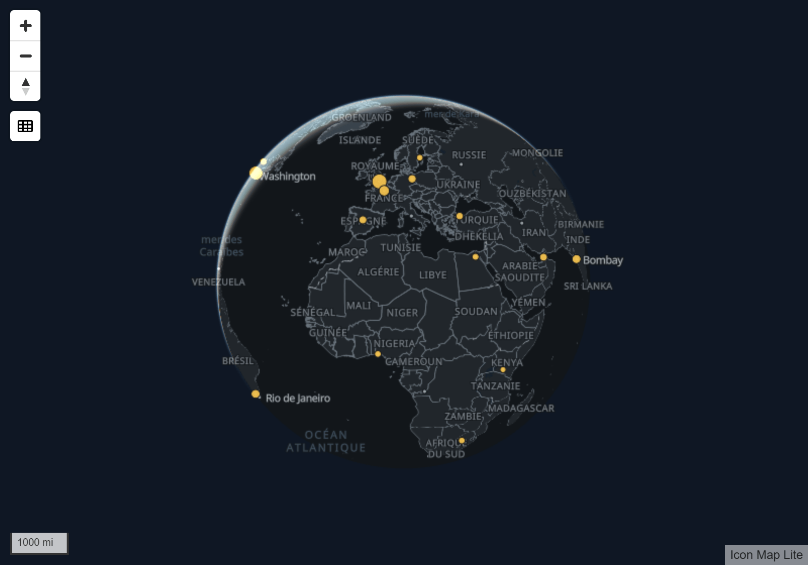 Le globe entouré d'une douce atmosphère bleue