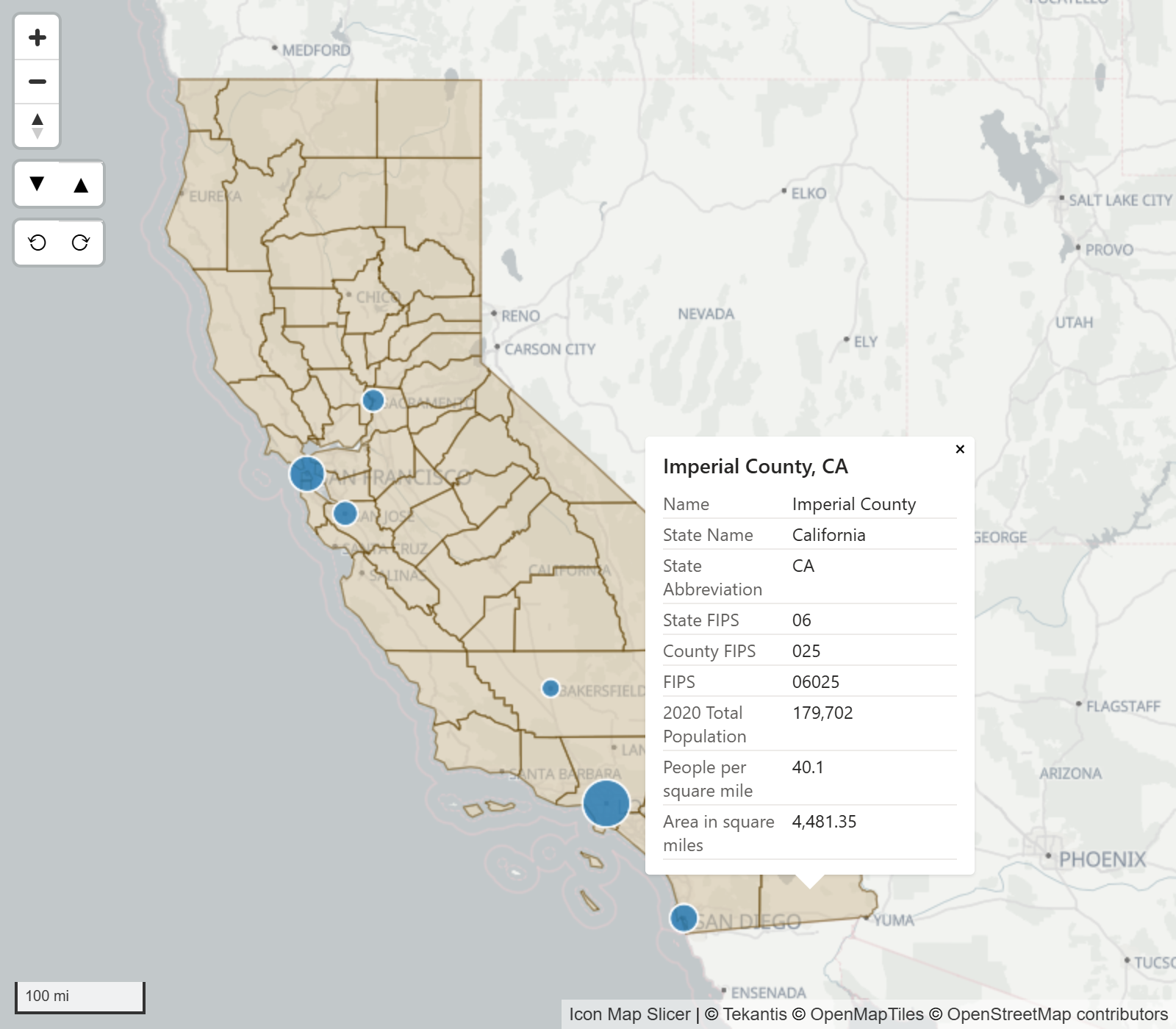 An ArcGIS feature on the map with a pop-up open beside it, showing a title and a list of fields