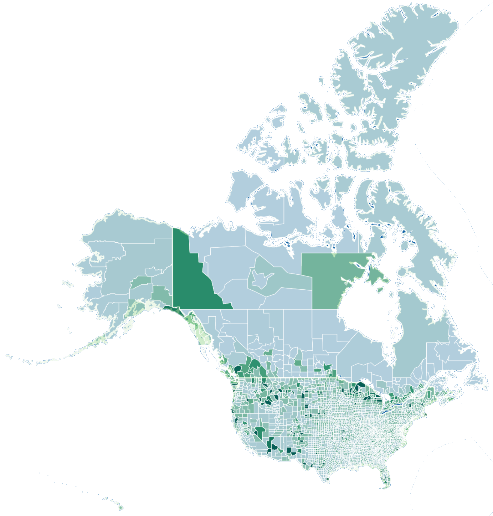 North America catalog map