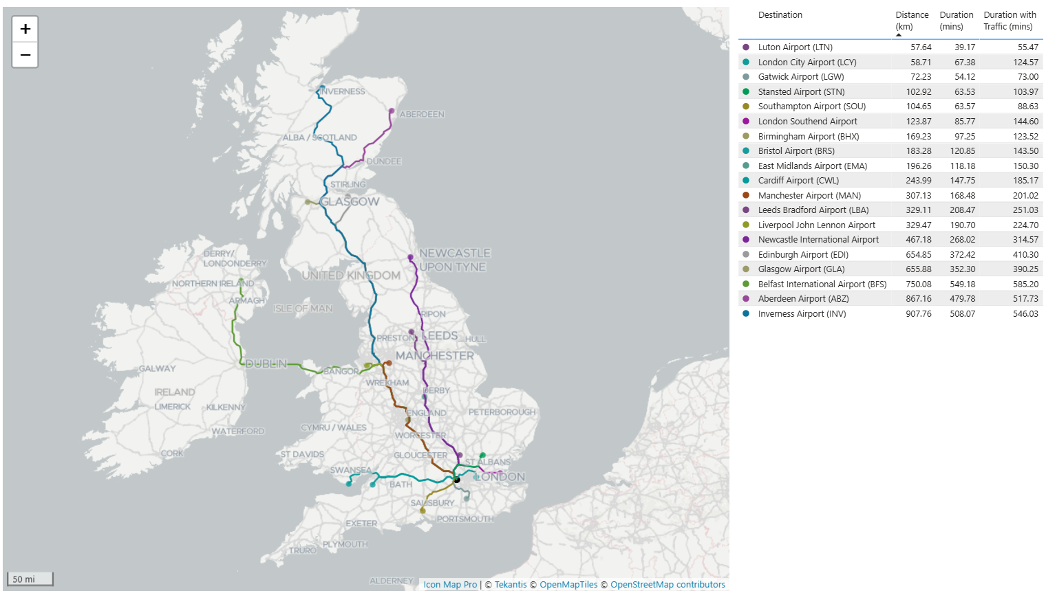 Drawing routes along roads using the Azure Maps API